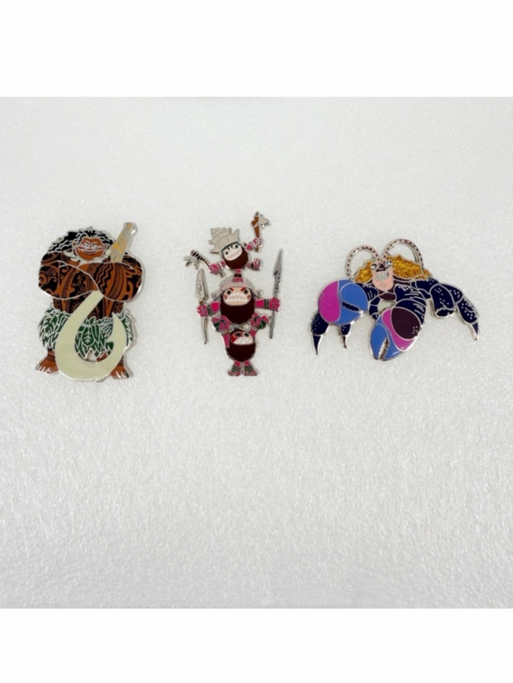 Disney Moana Pin Set 3 Pins Maui-Tamotoa-Coconuts Authentic